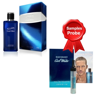 Chatler Cool Men 100 ml + Perfume Sample Spray Davidoff Cool Water Men