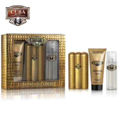 Cuba Prestige Legacy - Set for Men, Eau de Toilette, Aftershave, Showergel